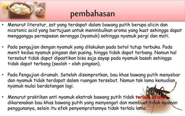 Anti nyamuk ekstrak bawang putih | PPT