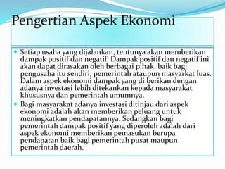 Aspek ekonomi ppt | PPTX