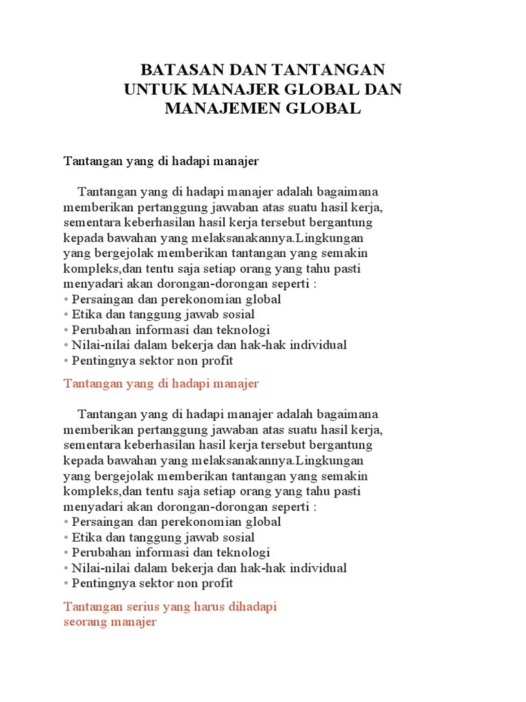 Batasan Dan Tantangan | PDF