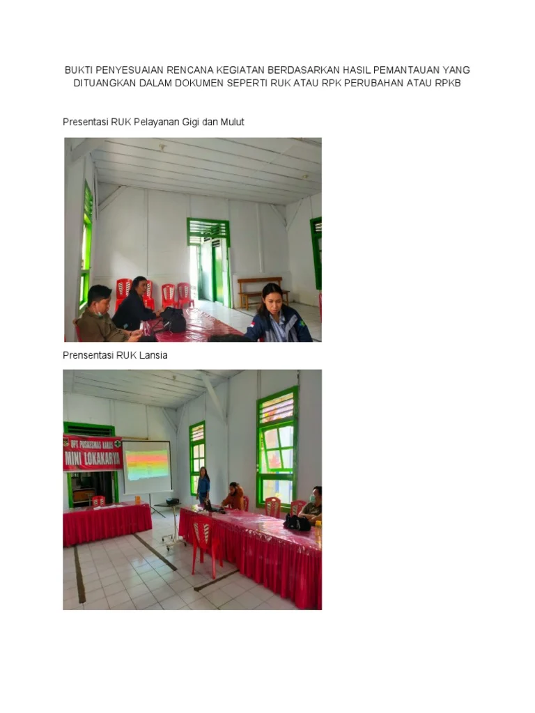 Bukti Penyesuaian Rencana Kegiatan Berdasarkan Hasil Pemantauan Yang
