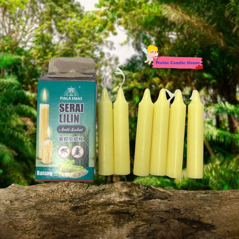 Candle Citronella/ Serai Lilin Anti Lalat (4 inch/7.5 inch+/-) 6's/box