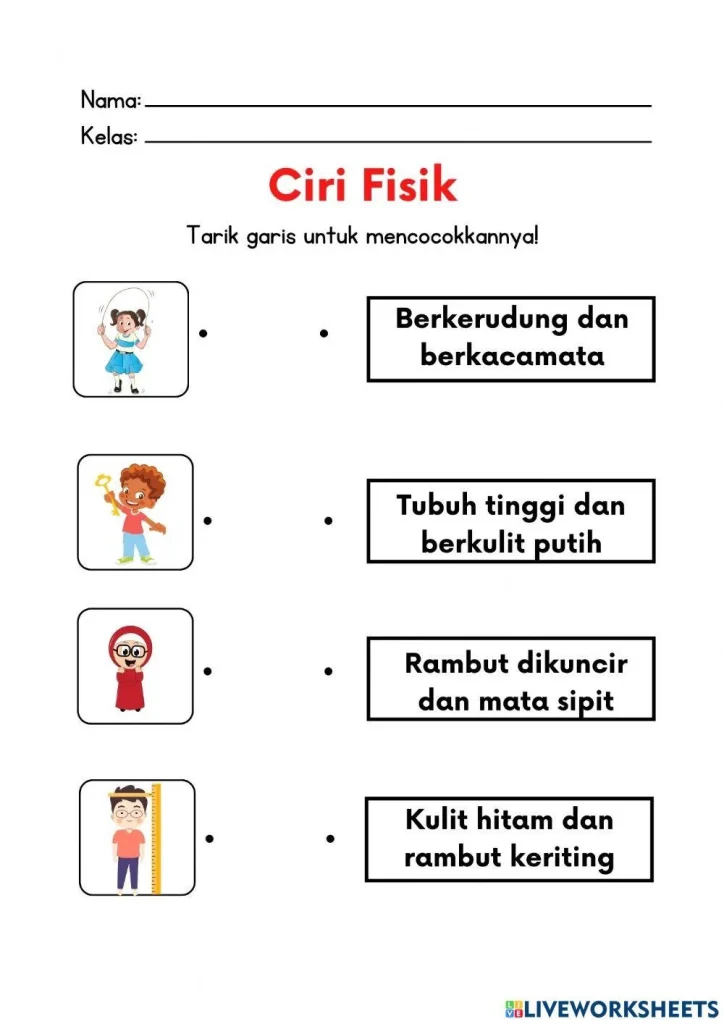 Ciri Fisik | Free Interactive Worksheets | 2273285