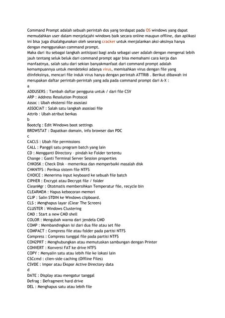 Contoh Perintah Command Prompt | PPT