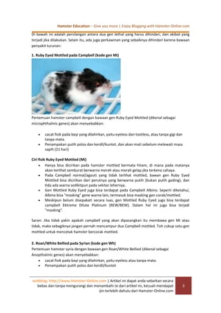 Gen lethal di hamster | PDF