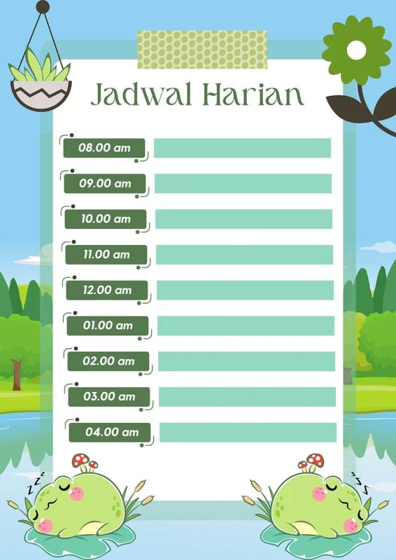 Gratis Contoh Jadwal Mingguan Keren - Canva