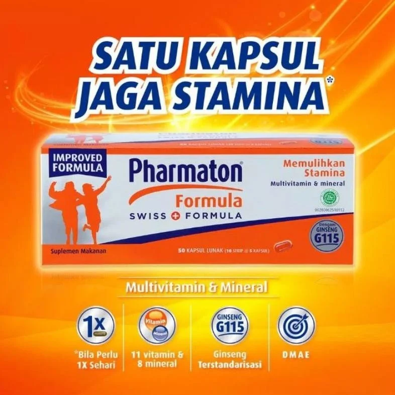 Jual VITAMIN PHARMATON FORMULA Multivitamin Mineral 1 Strip Untuk