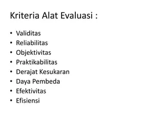 Kualitas alat evaluasi | PPTX