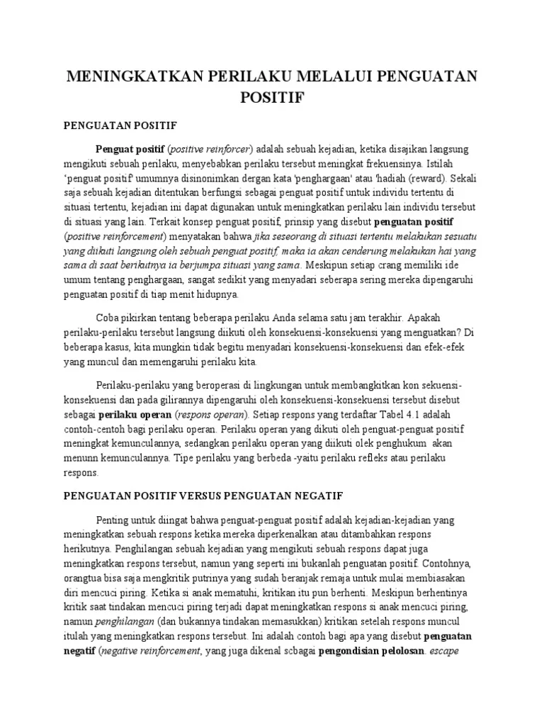 Meningkatkan Perilaku Melalui Penguatan Positif | PDF