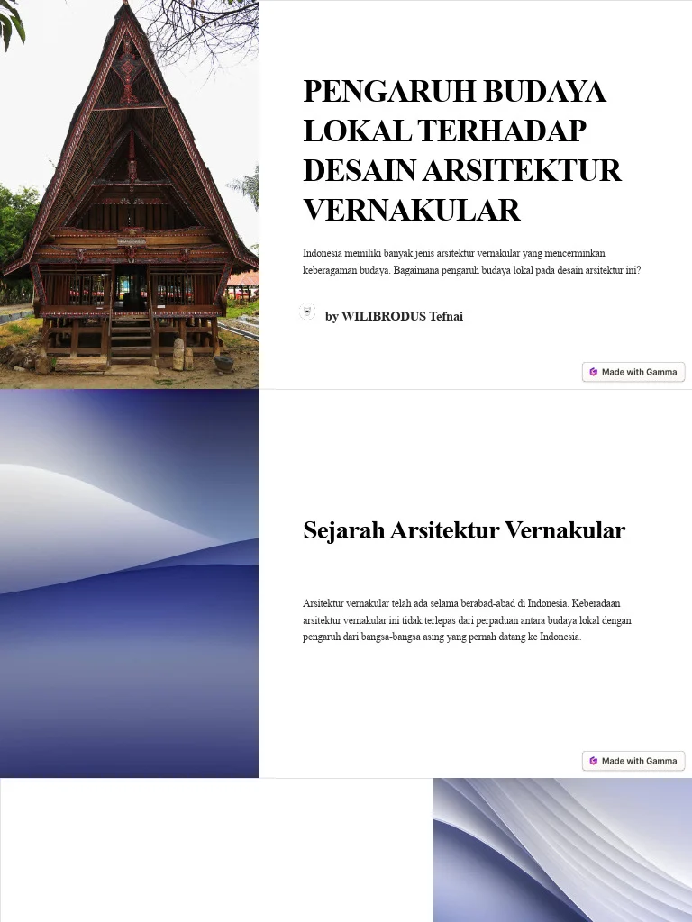 Pengaruh Budaya Lokal Terhadap Desain Arsitektur Vernakular | PDF