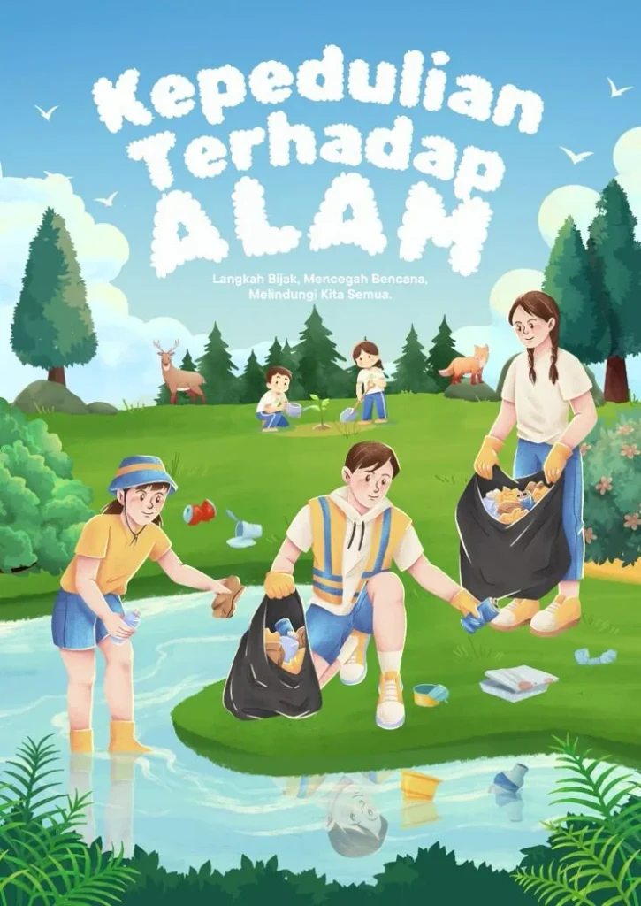 Poster Peduli Lingkungan dan Alam Ilustratif | Template Canva | Gaya