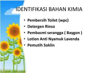 Presentasi 5 bahan kimia rumah tangga secara toksikologi | PPTX