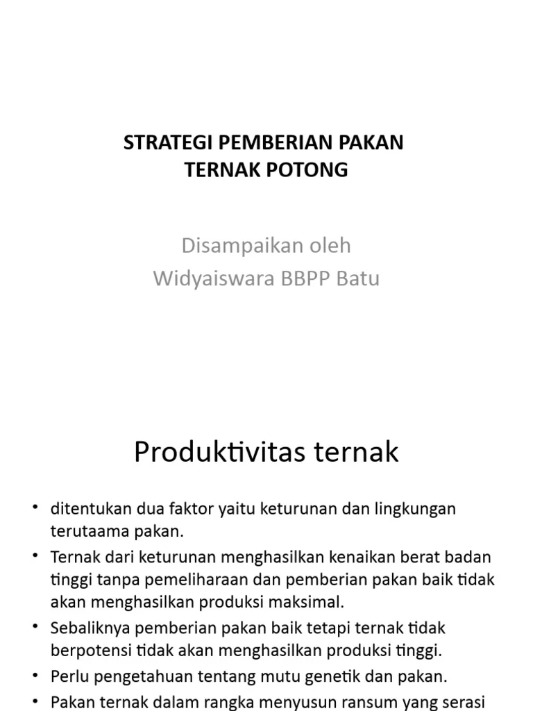 STRATEGI PEMBERIAN PAKAN (2) | PDF