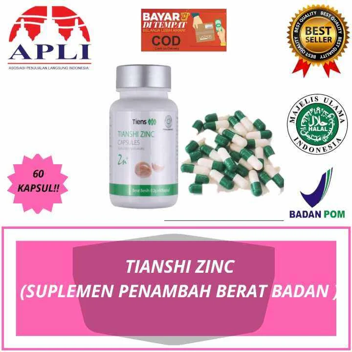 zinc Capsules isi 60 kapsul - Penggemuk Badan //Solusi Nafsu Makan dan