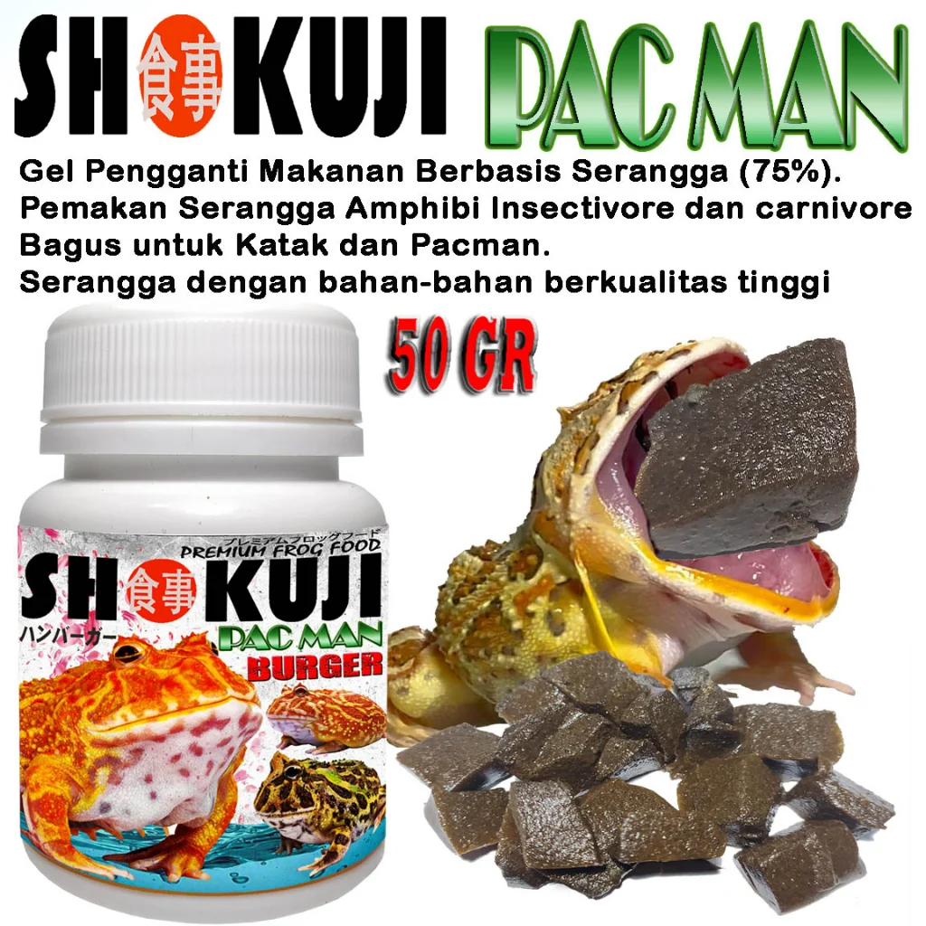 Jual SHOKUJI MAKANAN INSTAN FOOD PACMAN KATAK KODOK AMFIBI PAKAN