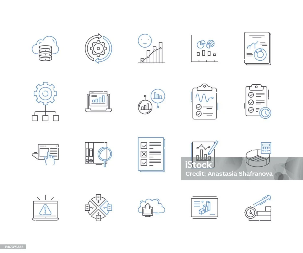 Laporan Dan Koleksi Ikon Baris Perangkat Keras Analisis Pembandingan