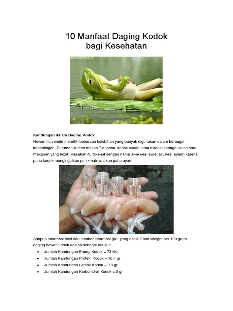 Manfaat Daging Kodok untuk Kesehatan | PDF