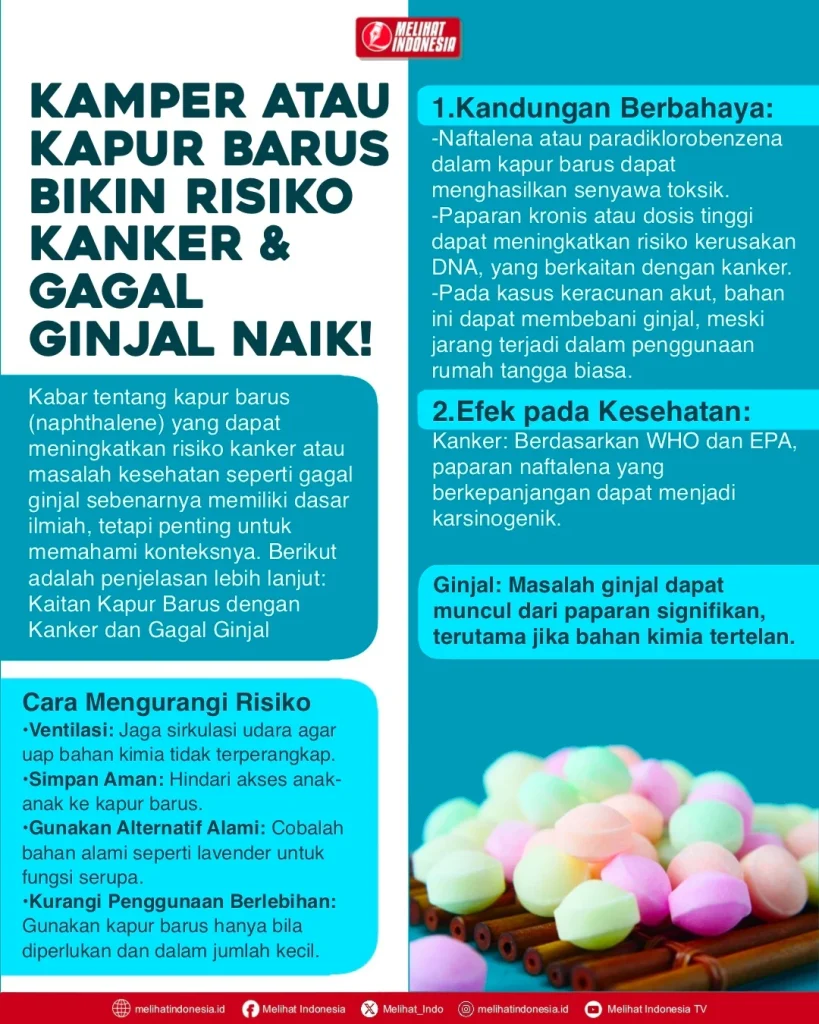 Waspada! Kamper atau Kapur Barus Tingkatkan Risiko Kanker & Gagal