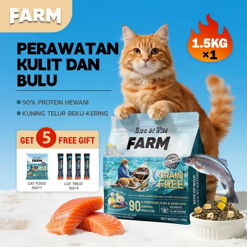 rekomendasi makanan kucing premium terbaik tanpa biji-bijian